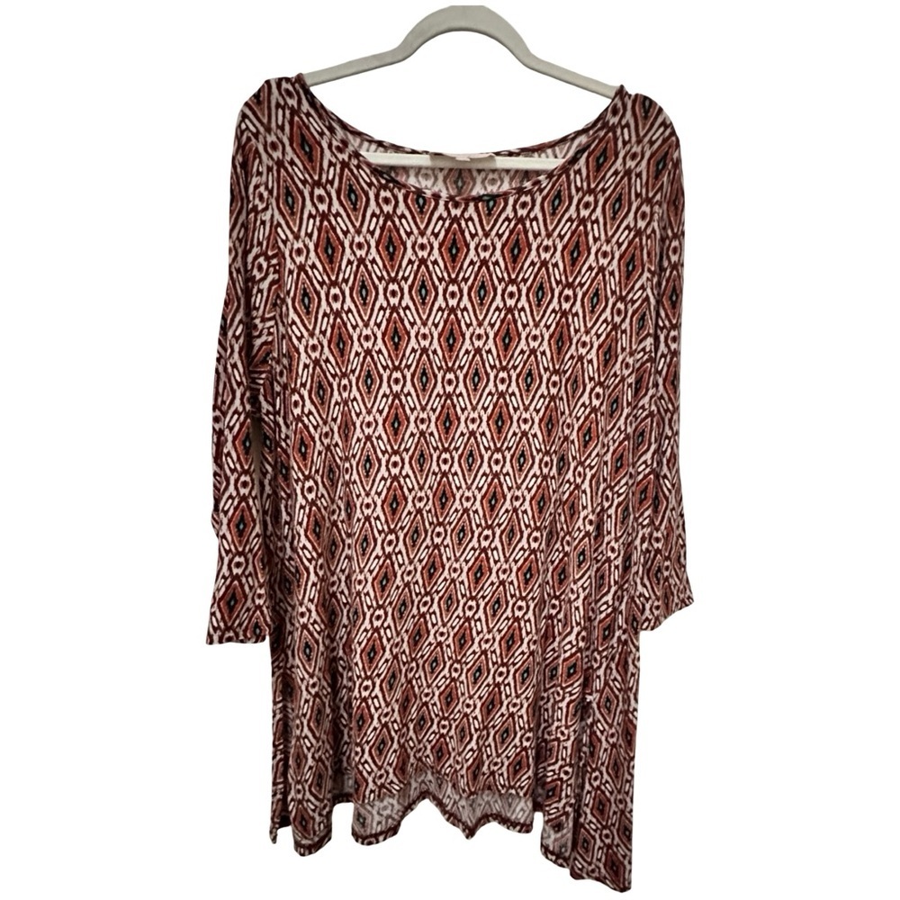 Philosophy Womenโs Patterned Tunic Top 2X